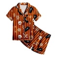 thumbnail image 5 of UAYOTSE Kids Collared Satin Pajama Set, Easy Button‑Front Short‑Sleeve Top and Sleep Shorts, Soft Loungewear for Girls All‑Season Use Size 6-7 Years, 5 of 5