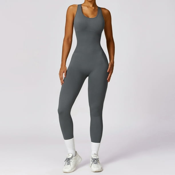 Mono deportivo ajustado de una pieza para mujer, sin costuras, para yoga, con contracción abdominal, para gimnasio, primavera, 7100