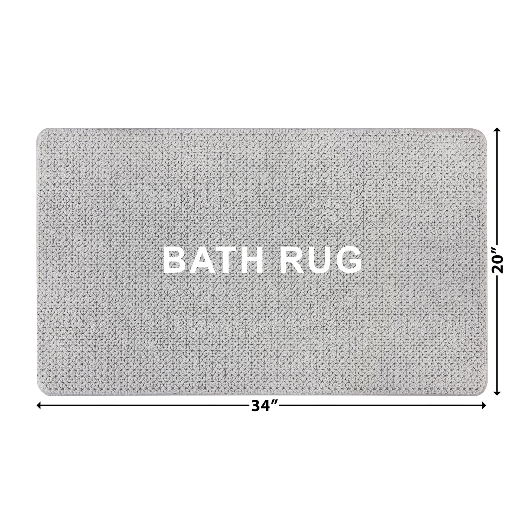 Better Homes & Gardens Signature Soft Cotton Memory Foam Bath Rug, Soft Silver, 20" x 34"