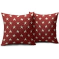 thumbnail image 2 of 4th of July Red Star Pillow Covers 18x18 Set of 2 Patriotic Fourth July Decorative Throw Pillows Outdoor Farmhouse Pillowcases Memorial Day Independence Cushion Case Sofa Couch Bed Decor, 2 of 6