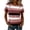 Pink, variant on SAWOBUUN Women Striped T shirt Short Sleeve Crew Neck Button Shoulder Casual Slim Fit Fashion Tops