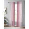 thumbnail image 4 of Sheer Curtains 108 Inches Long, Pink Grey Ombre Light Filtering Window Curtains for Living Room/Bedroom, Farmhouse Gradient Minimalist Rod Pocket Voile Sheer Curtain Drapes, 52"W x 108"L, 2 Panels, 4 of 8