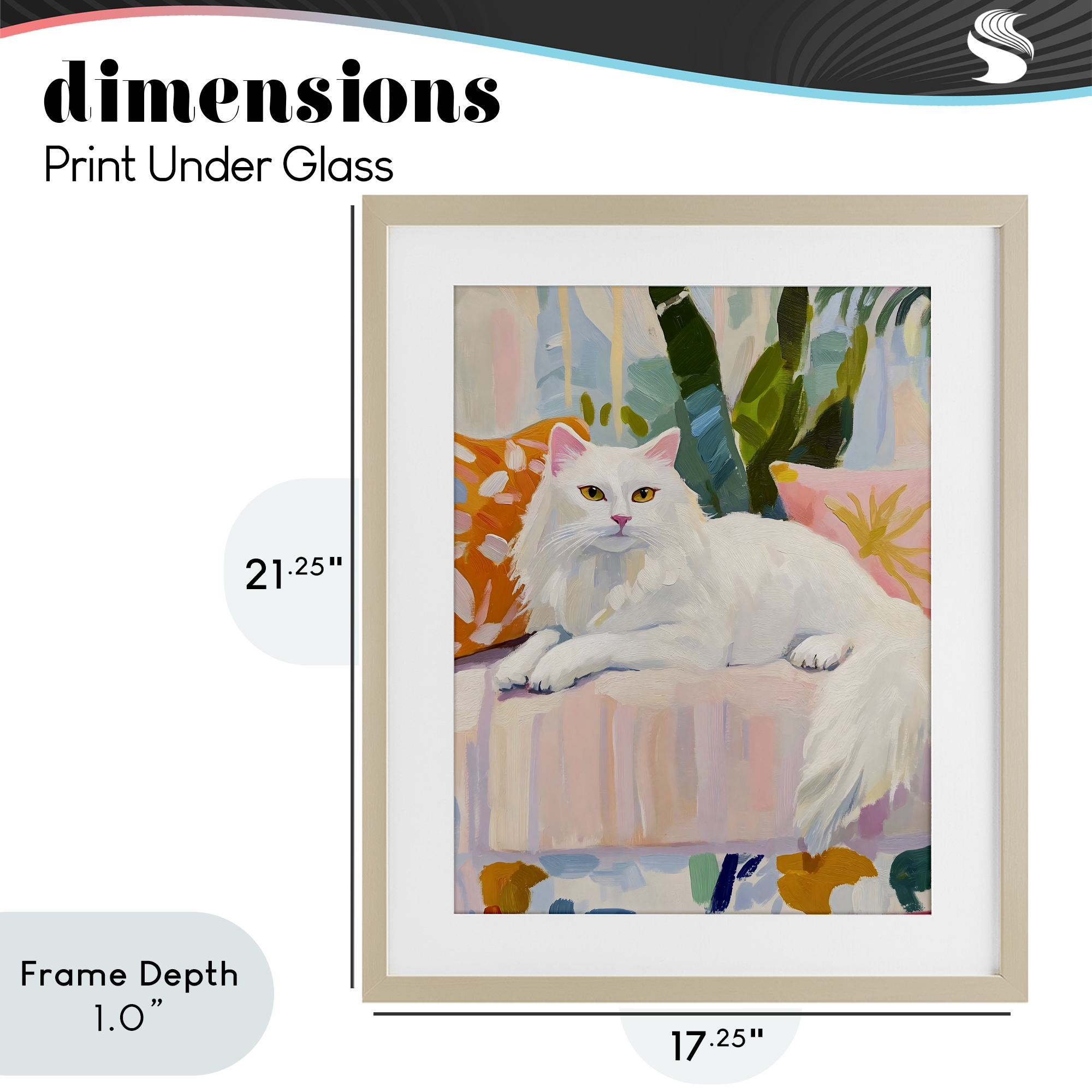 Stupell Industries Fancy Cat on Pastel Sofa Birch Framed Print Under Glass, design by The Prints Vibe