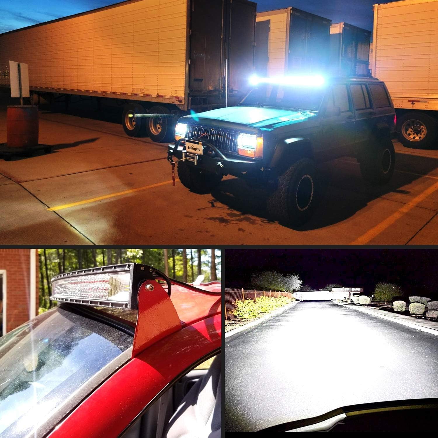 Nilight - 42" 240W Spot Flood Combo High Power LED Driving Lamp LED Light Bar Off Road Fog Driving Work Lights for SUV Boat Jeep Lamp