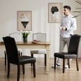 thumbnail image 6 of CONCETTA 6 Nailhead Trim Parsons Chairs, Wood Legs, Stylish Leather, Elegant Chair Set, Dark Brown, 6 of 7