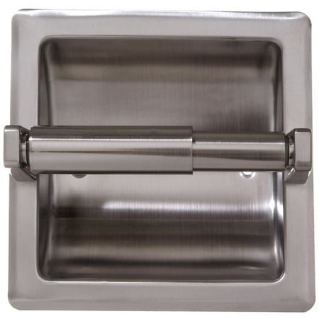 Satin Nickel Recessed Toilet Paper Holder - Includes Rear ...