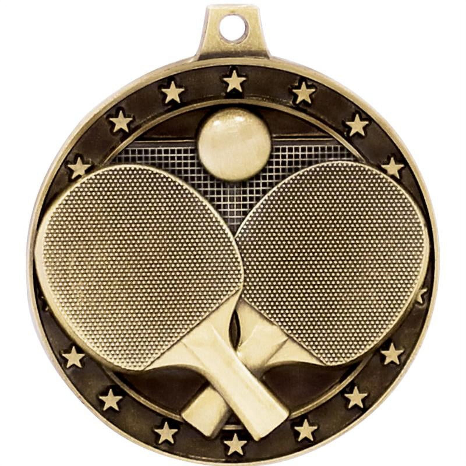 Ping Pong Medals, 2" Gold Diecast Ping Pong Medal Award 5 Pack