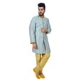 thumbnail image 2 of Multi Satan Tehra Brocade Silk Traditional Indian Wedding Indo-Western Sherwani for Men, 2 of 6