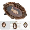 thumbnail image 2 of 1 Pce Cadre Photo Rétro Ovale Support Photo Décoratif Style Nordique Cadre Photo pour Déco Maison Bureau (Brun Clair), 2 of 8