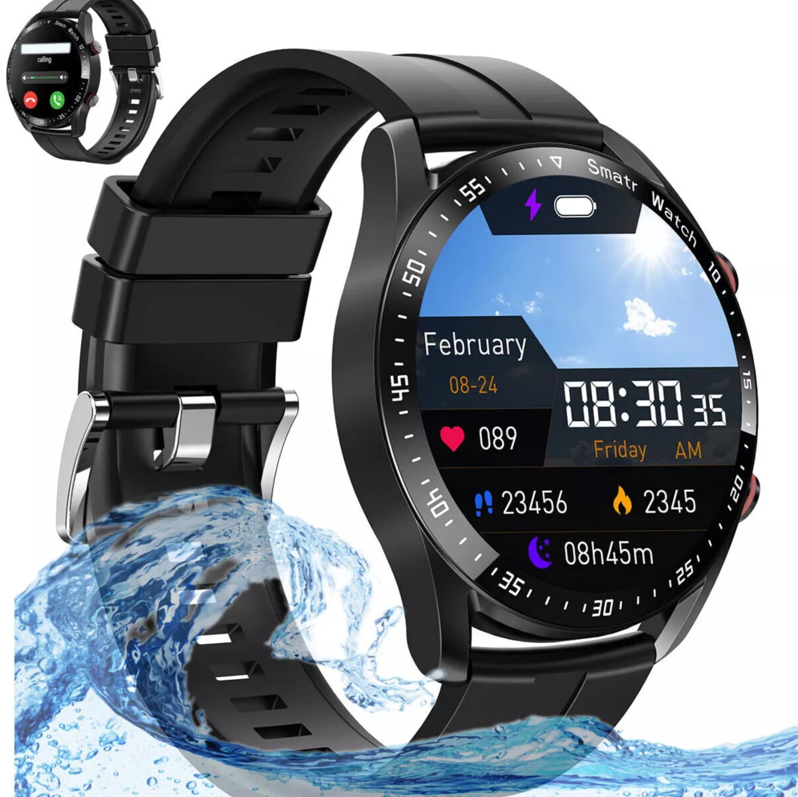 2025 Smart Watch Men's Waterproof Smartwatch Bluetooth for iPhone Android Samsung