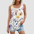 thumbnail image 2 of Gamivast Boho Tank Tops for Women Plus Size Floral Print Lightweight Round Neck Sleeveless Loose Fit Blouses Summer Vacation Tops, 2 of 6