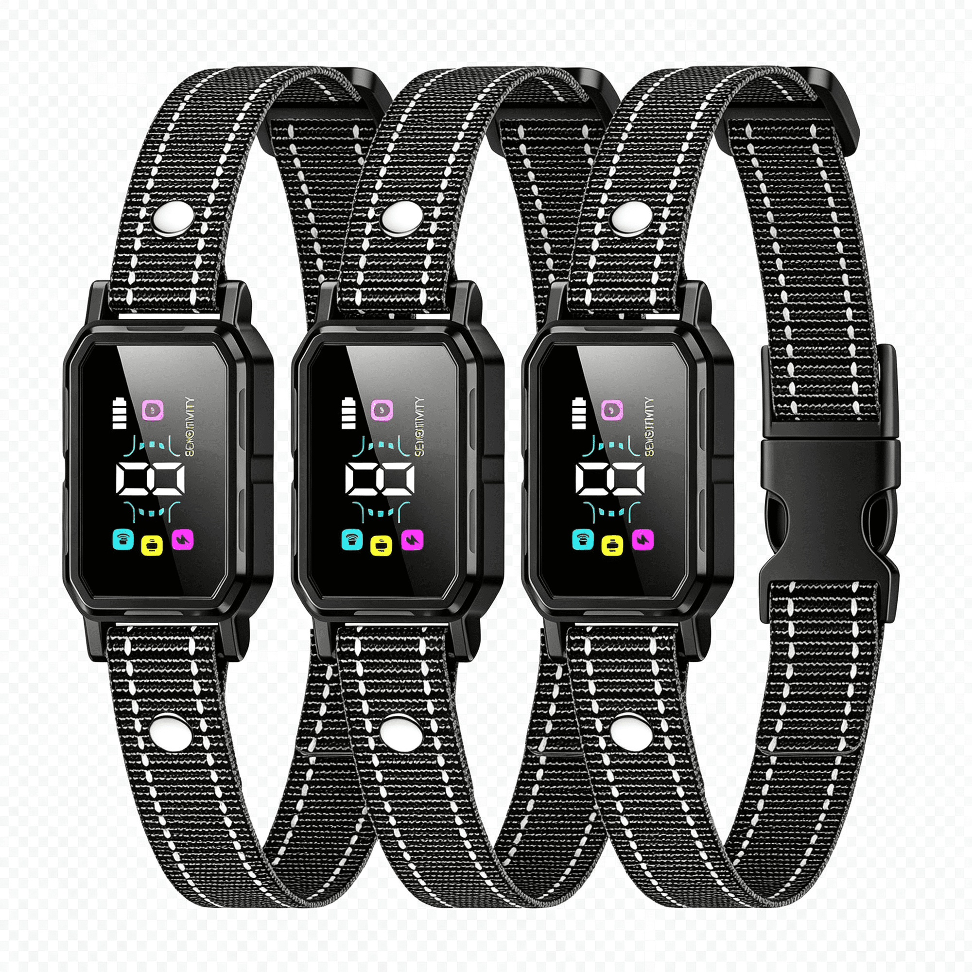 BESTSKY 3-Pack Dog Bark Collar for Large Dog 8-120Lbs Medium Small Dog Barking Collar with 5 Adjustable Sensitivity Beep Vibration Harmless Shock Anti Bark Device