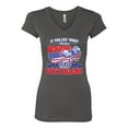 thumbnail image 2 of Thank a Farmer Thank a Veteran Eat In Peace Female Junior Fit V-Neck Tee, Dark Grey, Large, 2 of 3