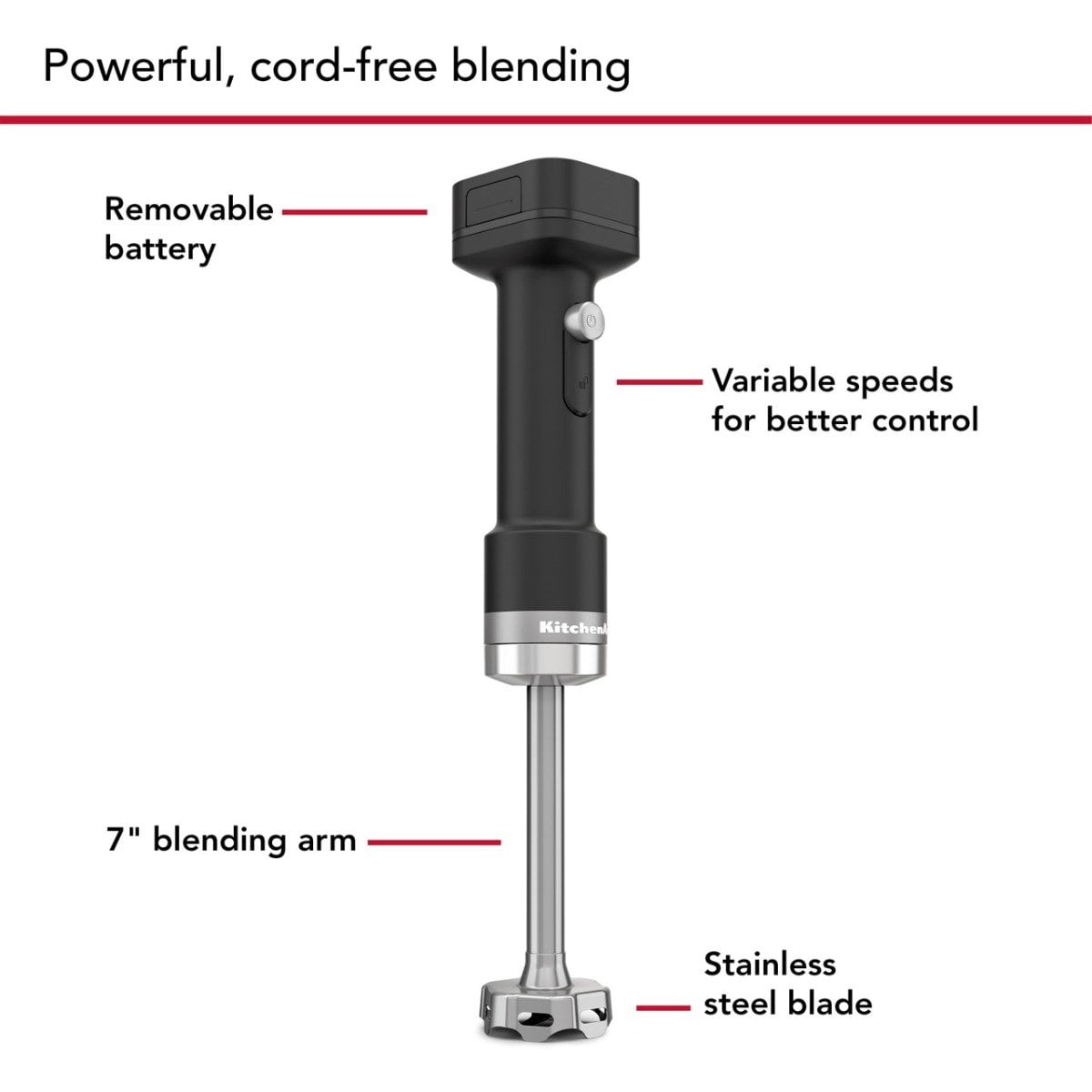 KitchenAid Go Battery Powered Blender, Black Matte