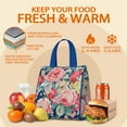thumbnail image 5 of Pioneer Flower Floral Print Pattern Insulated Lunch Bag for Women & Adults,Large Portable Soft Cooler Lunch Bag,Thermal Food Storage Tote with Pearl Cotton,8.66L,8.75x5.75x9.5 Inch, 5 of 6