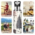 thumbnail image 7 of Yayeee 33oz Insulated Water Bottle Double Wall Stainless Steel with Flip Straw Lid, Beige Christmas Forest, 7 of 7
