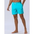 thumbnail image 2 of DARING DIVA Men's Summer Drawstring Mesh Lining Solid Board Shorts 30 Light Blue, 2 of 6