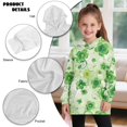 thumbnail image 6 of Xoenoiee Green Shamrock Print Girls Oversized Long Hoodies Kids Fleece Long Sleeve Sweatshirt Dress with Kangaroo Pocket, St. Patrick's Day Lightweight Hooded Sweater Pullover Outfits, 7-8 Years, 6 of 7