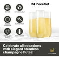 thumbnail image 2 of JumblWare 24 Pack Stemless Disposable Plastic Champagne Flutes 9 oz Recyclable Durable, 2 of 10