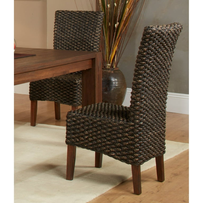 Modus Furniture Meadow WickerParson Dining Chair in Brick Brown Set of 2