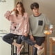 thumbnail image 1 of Conjuntos de Pijamas de algodón 100% para parejas, ropa de dormir cómoda de talla grande para Otoño e Invierno, 1 of 4