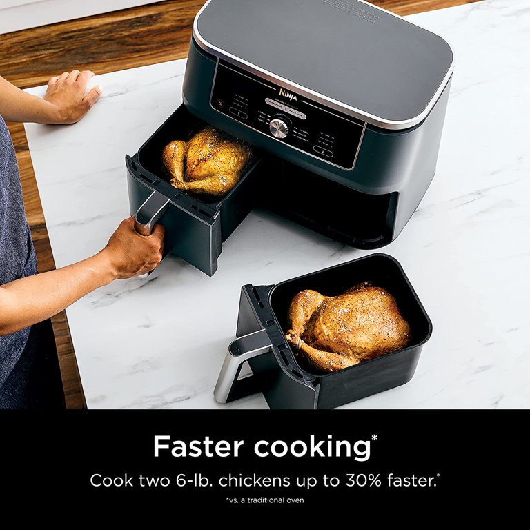 Ninja AD350CO Foodi 10 Quart 6-in-1 DualZone XL 2-Basket Air Fryer with 2  Independent Frying Baskets, Match Cook & Smart Finish to Roast, Broil