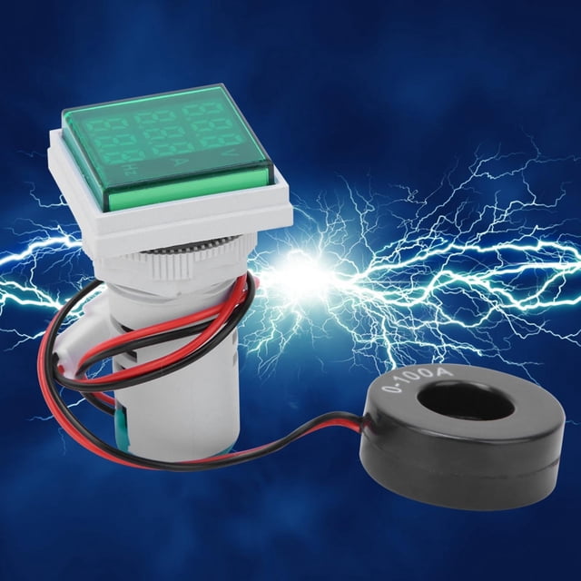 Ac Voltage Current Display Meter Multifunction Digital Meter Square 3 Digit Display Ac Voltage Current Testerblue