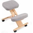 thumbnail image 2 of Nicer Furniture AP54802-MHBK Posture Correcting Kneeling Chair with Memory Foam Wooden Frame - Black Seat & Mahogany Frame, 2 of 6