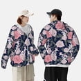 thumbnail image 6 of Daiia Rose Flowers UPF 50+ Sun Protection Hoodie Jacket Lightweight Long Sleeve Sun Shirt for Women Men with Pocket Hiking Outdoor-XX-Large, 6 of 9