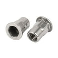thumbnail image 2 of Unique Bargains M6 304 Stainless Steel Hex Flat Head Rivet Nut Insert Nutsert 20pcs, 2 of 2