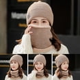thumbnail image 4 of LIZUOJUN Under $3 Winter Beanie Hat and Scarf Set for Women Knit Ear Hat with Neck Warmer Two Piece Cycling Warm Outdoor One Size Khaki, 4 of 4