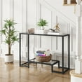 thumbnail image 6 of Alden Design Modern Glass Entryway Console Table for Living Room, Black, 6 of 7