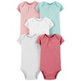 thumbnail image 1 of Carter's Baby Girls' 5 Pack Bodysuits, Solids, 9 Months, 1 of 1