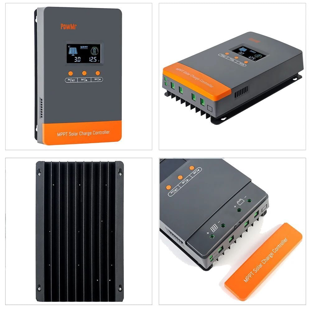 PowMr 80A MPPT Solar Charge Controller, 12V/24V/36/48VDC Input, LCD Display Solar Charge Controller for Flooded Lead-acid Vented Sealed Gel NiCd Lithium Battery, Support 12(Max) Units in Parallel