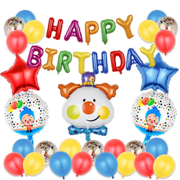 Circo Tema Decoración Payaso Globo Conjunto Baby Shower Niños Carnaval Fiesta De Cumpleaños Rojo Amarillo De Látex 29pcs Gao Jiahui unisex