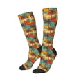 thumbnail image 2 of Daiia Sports Socks Colorful Hawaii Palms Printed Novelty Crew Socks for Men Women Knee High Socks Cotton Socks Soft & Breathable Support Unisex Socks, 2 of 9