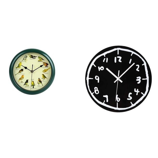 Reloj de pared,Reloj de pared decorativo con pájaros cantores,Reloj de pared de 10 pulgadas con sonido de pájaros musicales,Reloj de pared,Reloj de pared silencioso y decorativo que no hace