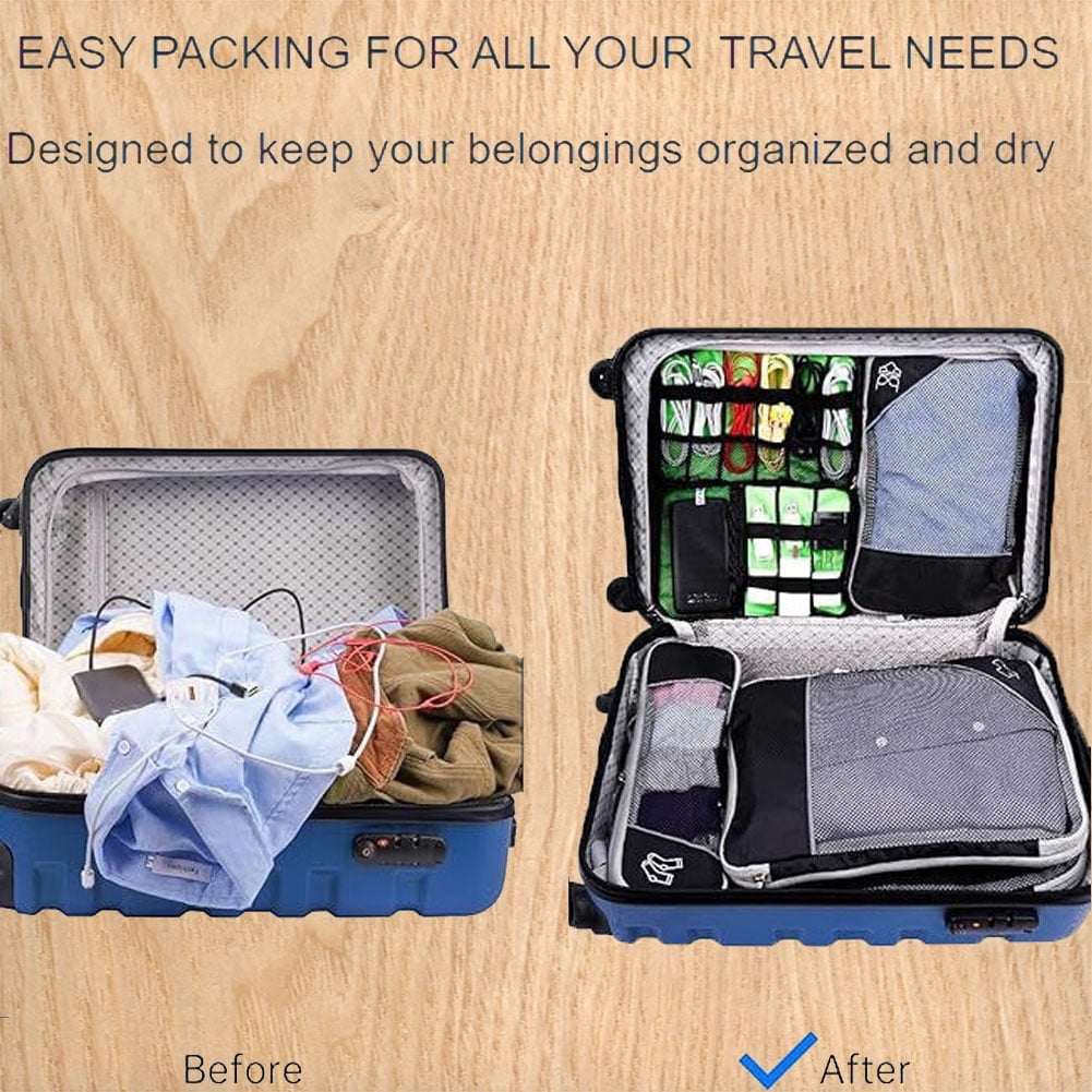 5 Pack Packing Cubes for Travel, Ultralight Suitcase Organizer Bags Set Expandable Luggage Travel Bags with Double Zipper for Carry-on Luggage Suitcase Travel
