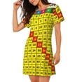 thumbnail image 2 of Gukieu Multiplication Table2 Print Women's Nightgown, A-line Round Neck Short-sleeved Nightgown Pajamas Home Wear Suitable for Home and Outing, 2 of 6