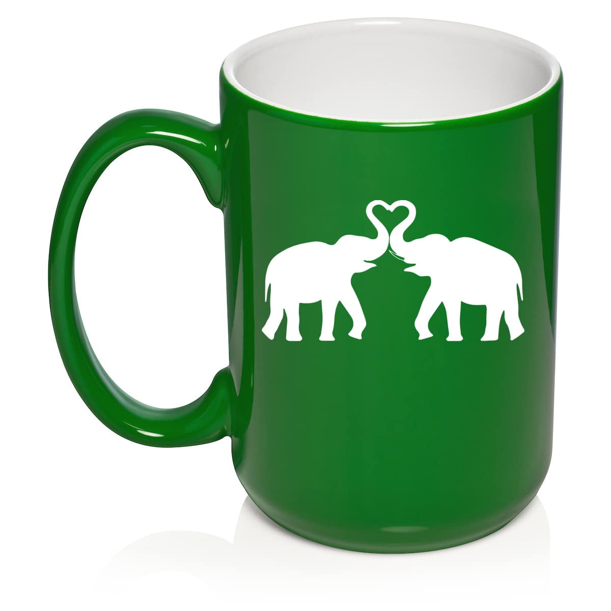 Elephants Making Heart Ceramic Coffee Mug Tea Cup Gift for Her, Women