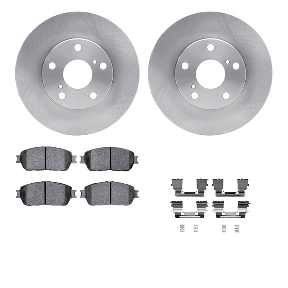 Dynamic Friction Company Front Brake Rotors with Ultimate Duty Performance Brake Pads includes Hardware 6412-76052