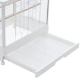 thumbnail image 6 of Spacious Metal Bird Cage with Play Top – Rolling Stand. Storage Shelf. -Out Tray – Flight Cage for Parrots. Cockatiels. Conures. Parakeets. Budgies. Lovebirds. Finches. Canaries – White, 6 of 8