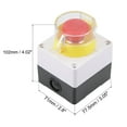 thumbnail image 2 of Uxcell Push Button Switch Station Latching NC NO Mushroom Stop Switch with Protective Cover, 2 of 3