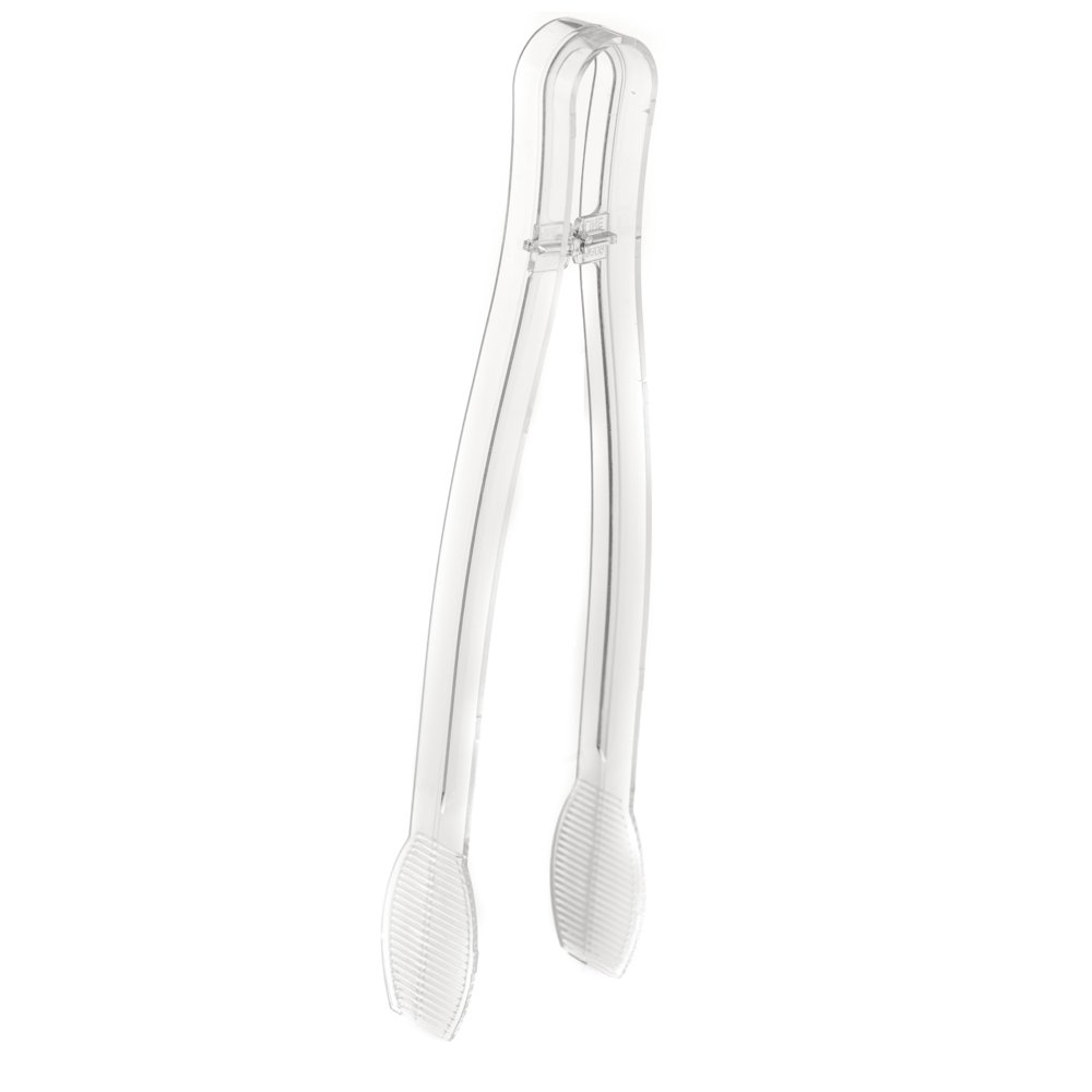[3 PACK] 9 inch Heavy Duty Clear Serving Tongs Plastic Disposable