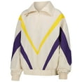 thumbnail image 2 of Women's Terez White Los Angeles Lakers Retro Ripstop Chevron Quarter-Zip Jacket, 2 of 3