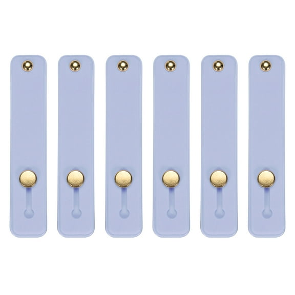 Uxcell 6 Pcs Phone Loop Finger Holder Silicone Phone Strap Grip Holder for Most Smartphones Light Blue