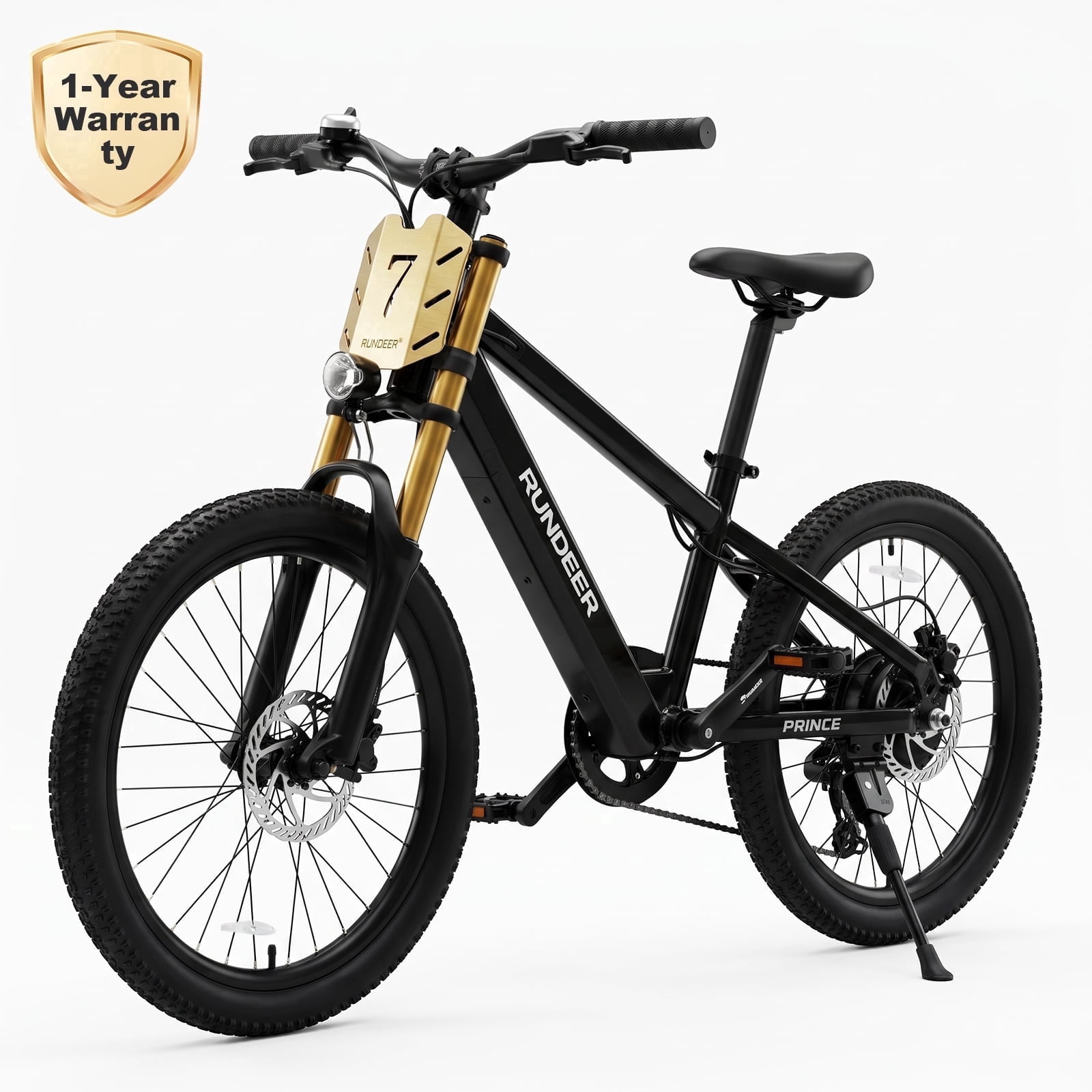RUNDEER 20'' Electric Bike for Kids Age 6-13, Ebike for Kids, 20MPH, 32 Miles Range, 250W, 48V/20Ah, 2849 by TÜV Certified, 1-Year Warranty, As a Gift for Birthday, Black