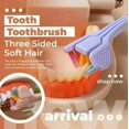 thumbnail image 4 of 2 Pcs Randomcolor Three-Sided Soft Hair Toothbrush-Wrap-Around Design,All-Round Cleaning and Stain Removal Home Version,Deeply and Thoroughly to Clean Teeth and Gums Accessories,Manual Toothbrushes, 4 of 8