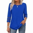 thumbnail image 4 of Ronuti Womens 3/4 Sleeve Tops Ladies Blouses Crew Neck T Shirts for Women Loose Fit Tunic Tops, 4 of 9