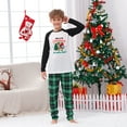 thumbnail image 4 of Cozy Family Christmas Pajamas with Green Plaid Pants and Holiday Santa Design, Sizes NB to 6XL with Pet Outfit, 4 of 7